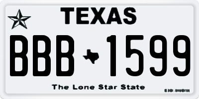 TX license plate BBB1599