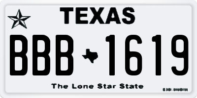 TX license plate BBB1619