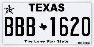 TX license plate BBB1620