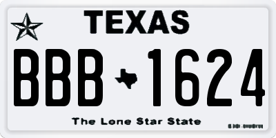 TX license plate BBB1624