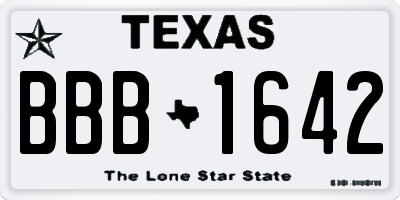 TX license plate BBB1642
