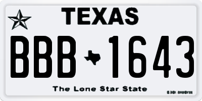 TX license plate BBB1643