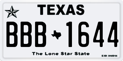 TX license plate BBB1644