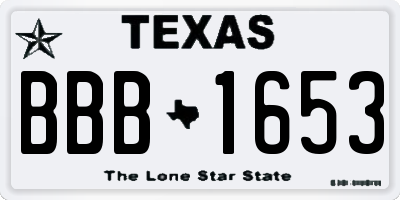 TX license plate BBB1653