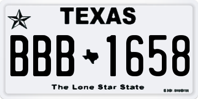 TX license plate BBB1658