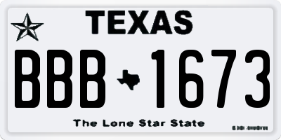 TX license plate BBB1673