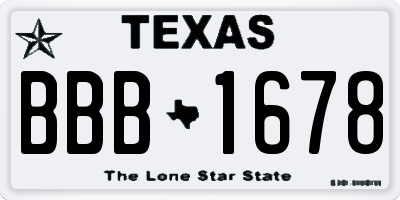 TX license plate BBB1678