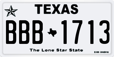 TX license plate BBB1713