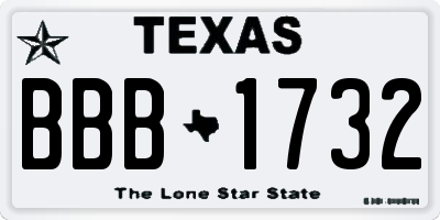 TX license plate BBB1732