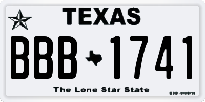 TX license plate BBB1741