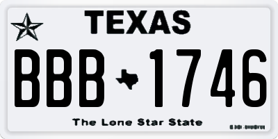TX license plate BBB1746