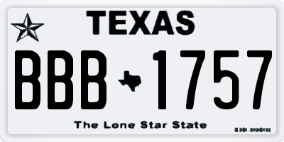 TX license plate BBB1757