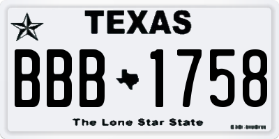 TX license plate BBB1758