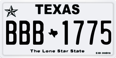TX license plate BBB1775