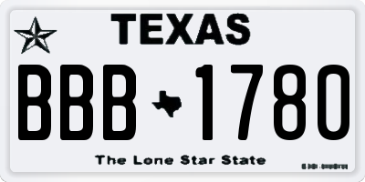 TX license plate BBB1780
