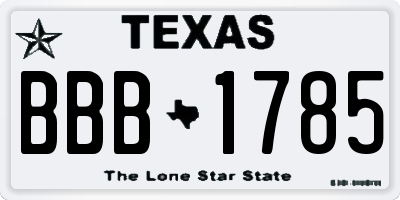 TX license plate BBB1785