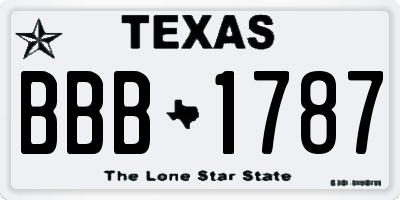 TX license plate BBB1787