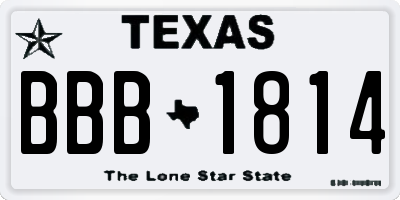 TX license plate BBB1814
