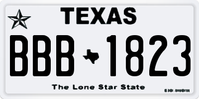TX license plate BBB1823