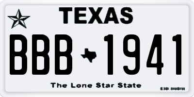 TX license plate BBB1941