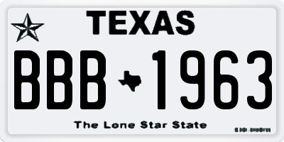 TX license plate BBB1963