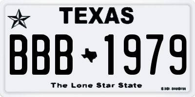 TX license plate BBB1979