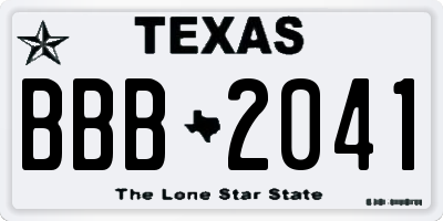 TX license plate BBB2041