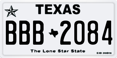 TX license plate BBB2084