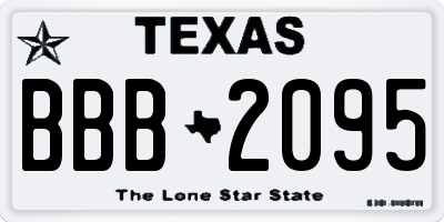 TX license plate BBB2095
