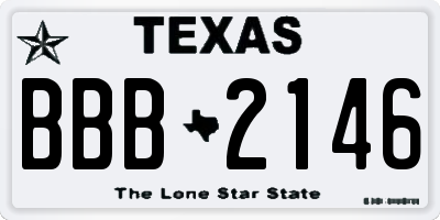 TX license plate BBB2146