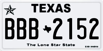 TX license plate BBB2152