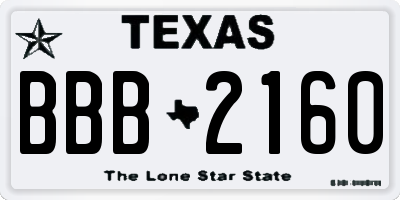 TX license plate BBB2160