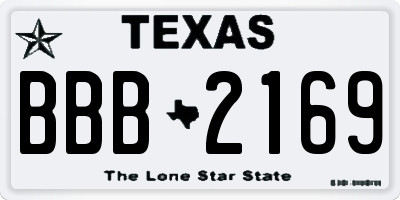 TX license plate BBB2169