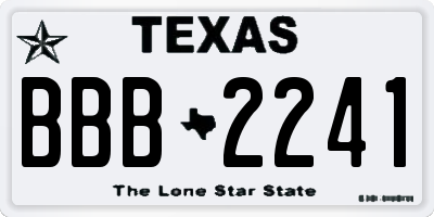 TX license plate BBB2241
