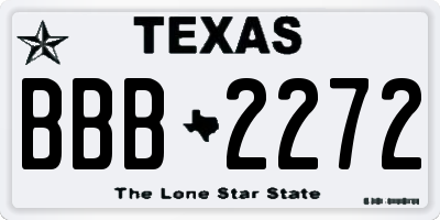 TX license plate BBB2272