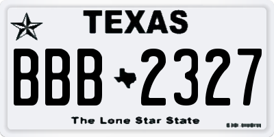 TX license plate BBB2327