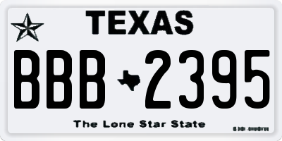TX license plate BBB2395