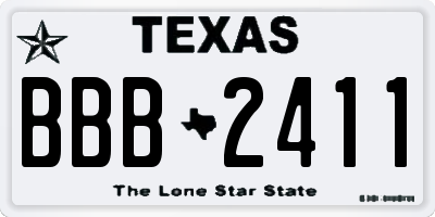 TX license plate BBB2411