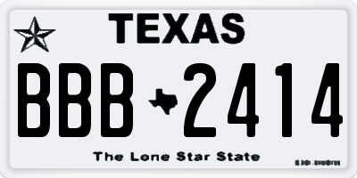 TX license plate BBB2414