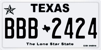 TX license plate BBB2424