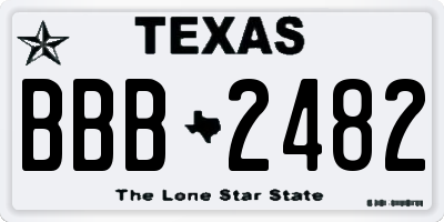 TX license plate BBB2482