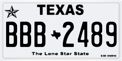 TX license plate BBB2489
