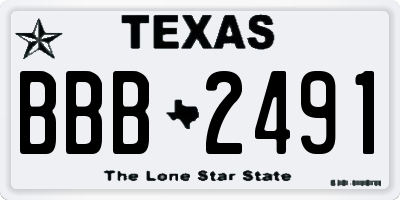 TX license plate BBB2491