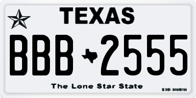 TX license plate BBB2555