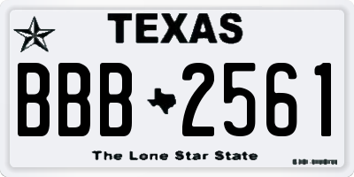 TX license plate BBB2561