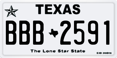 TX license plate BBB2591