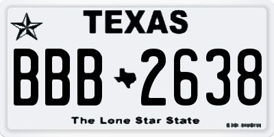 TX license plate BBB2638