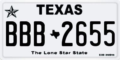 TX license plate BBB2655