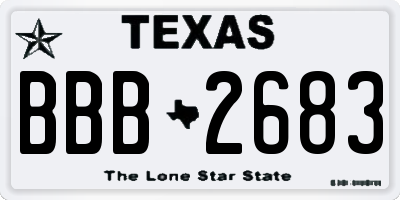 TX license plate BBB2683