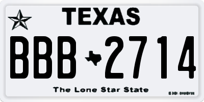TX license plate BBB2714